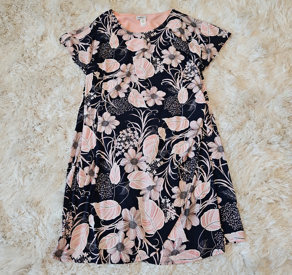 Cat & Jack Floral Dress in Navy and Pink